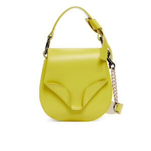 GIAQUINTO Women's Daphne Top Handle Bag Yellow Crossbody Calf Leather $675